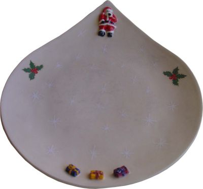 Assiette de service Noël - Étoiles blanches